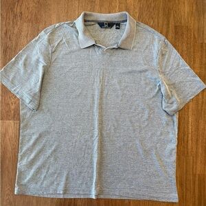 Michael Strahan Classic Gray Polo Shirt with Relaxed Fit